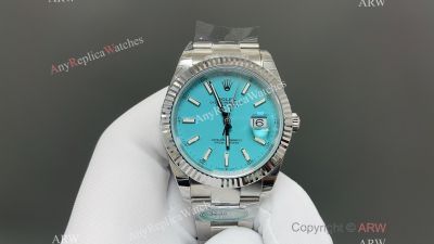 Rolex Datejust Tiffany Blue Face 41mm 3235 Movement SS Oyster Band Watch